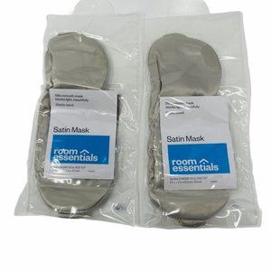 Room Essentials Solid Satin Eye Mask Gray - Set of